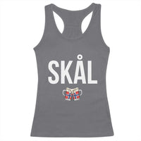 Skål Cheers in Norwegian Norway Racerback Tank Top Funny Drinking Beer Norwegian Scandinavian