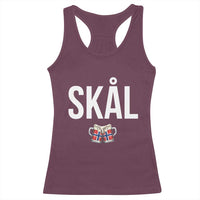 Skål Cheers in Norwegian Norway Racerback Tank Top Funny Drinking Beer Norwegian Scandinavian