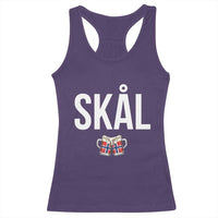 Skål Cheers in Norwegian Norway Racerback Tank Top Funny Drinking Beer Norwegian Scandinavian