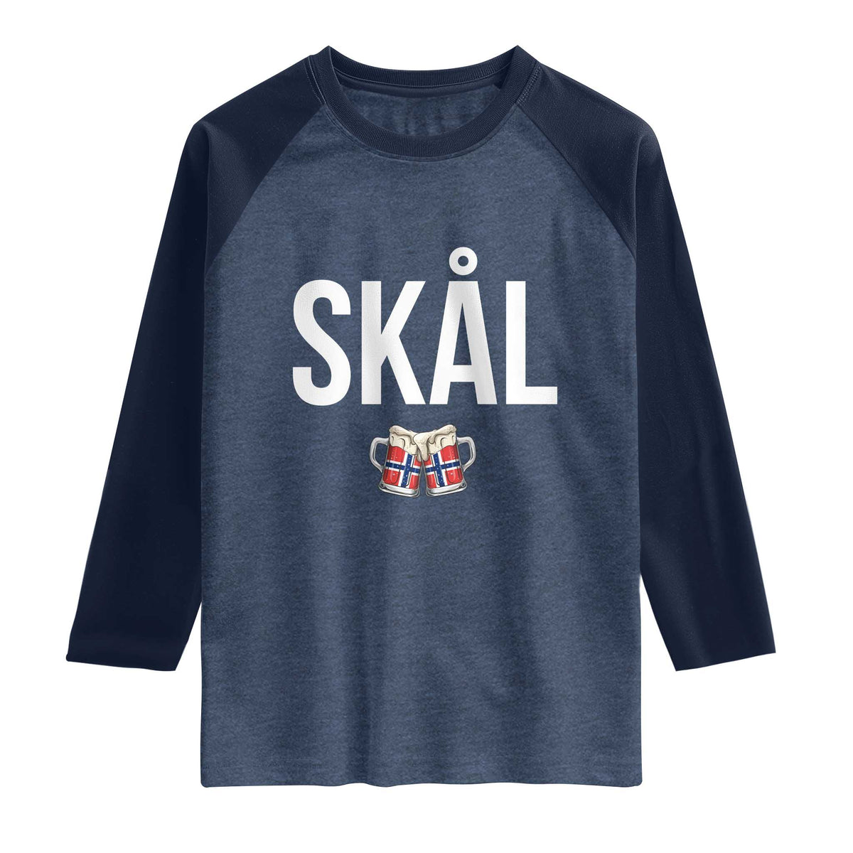 Skål Cheers in Norwegian Norway Raglan Shirt Funny Drinking Beer Norwegian Scandinavian
