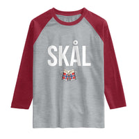 Skål Cheers in Norwegian Norway Raglan Shirt Funny Drinking Beer Norwegian Scandinavian
