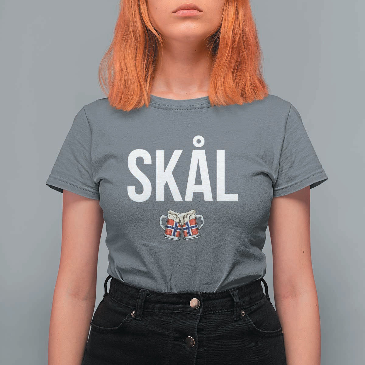Skål Cheers in Norwegian Norway T Shirt For Women Funny Drinking Beer Norwegian Scandinavian