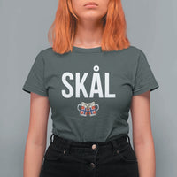 Skål Cheers in Norwegian Norway T Shirt For Women Funny Drinking Beer Norwegian Scandinavian