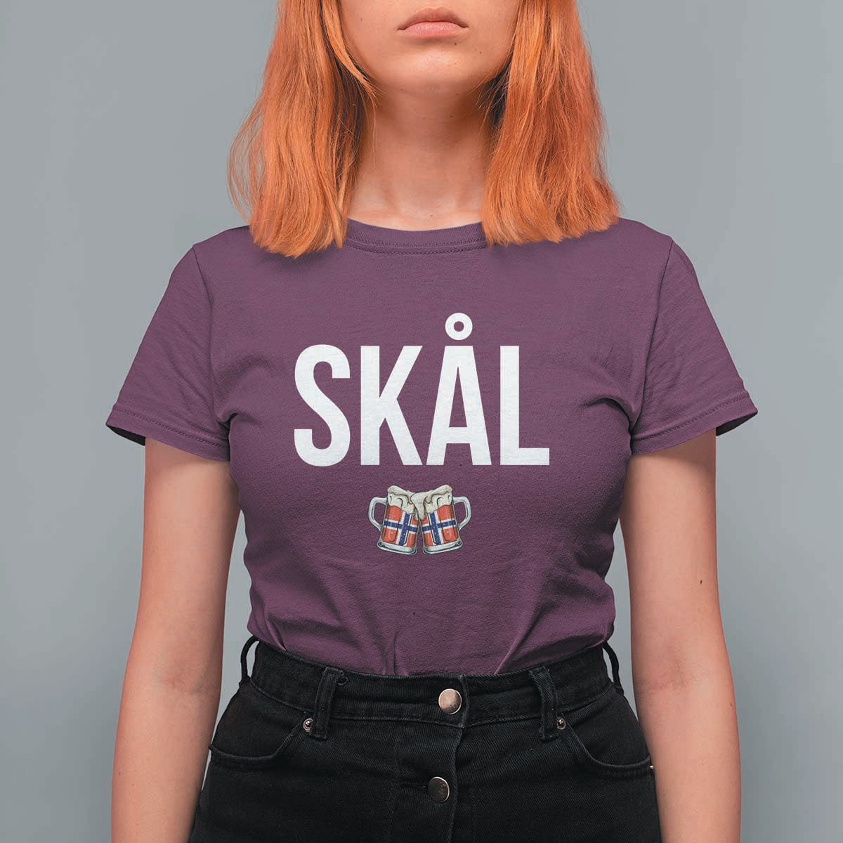 Skål Cheers in Norwegian Norway T Shirt For Women Funny Drinking Beer Norwegian Scandinavian