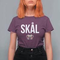 Skål Cheers in Norwegian Norway T Shirt For Women Funny Drinking Beer Norwegian Scandinavian