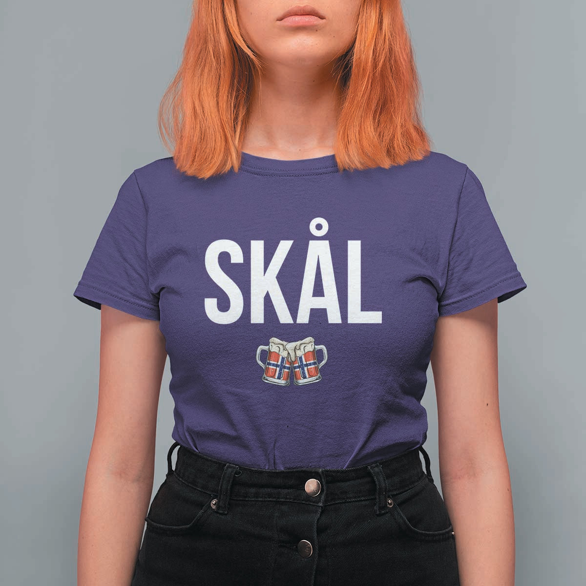 Skål Cheers in Norwegian Norway T Shirt For Women Funny Drinking Beer Norwegian Scandinavian