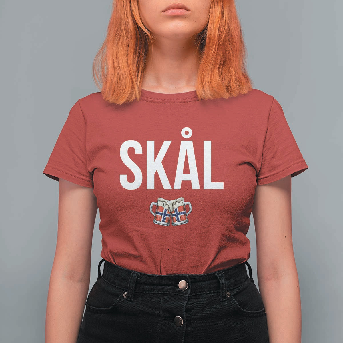 Skål Cheers in Norwegian Norway T Shirt For Women Funny Drinking Beer Norwegian Scandinavian