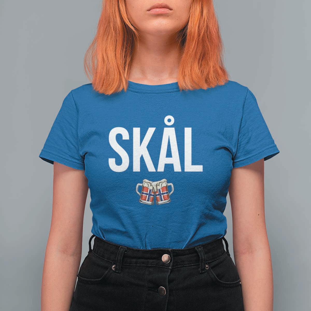 Skål Cheers in Norwegian Norway T Shirt For Women Funny Drinking Beer Norwegian Scandinavian