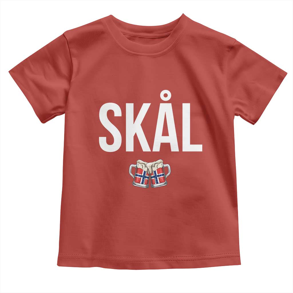 Skål Cheers in Norwegian Norway Toddler T Shirt Funny Drinking Beer Norwegian Scandinavian