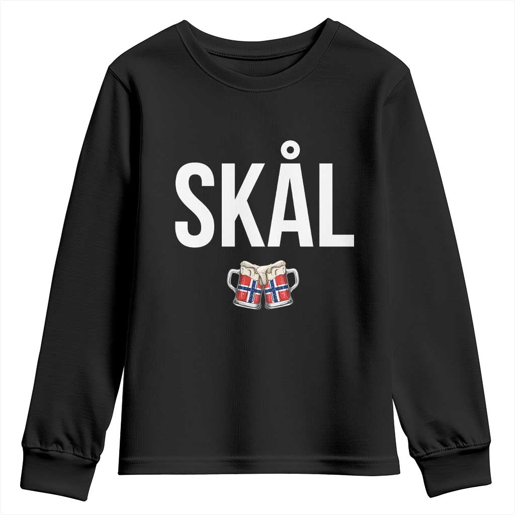Skål Cheers in Norwegian Norway Youth Sweatshirt Funny Drinking Beer Norwegian Scandinavian