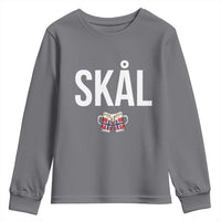 Skål Cheers in Norwegian Norway Youth Sweatshirt Funny Drinking Beer Norwegian Scandinavian