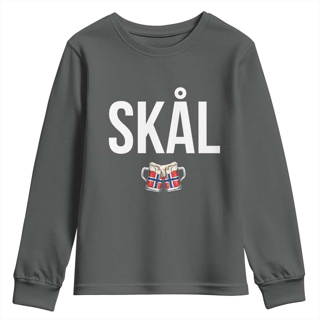 Skål Cheers in Norwegian Norway Youth Sweatshirt Funny Drinking Beer Norwegian Scandinavian