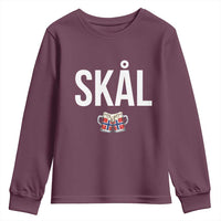 Skål Cheers in Norwegian Norway Youth Sweatshirt Funny Drinking Beer Norwegian Scandinavian