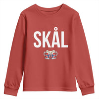 Skål Cheers in Norwegian Norway Youth Sweatshirt Funny Drinking Beer Norwegian Scandinavian
