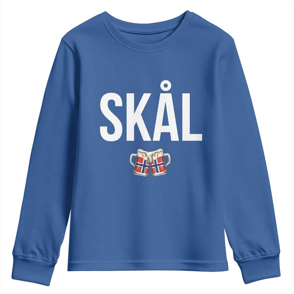 Skål Cheers in Norwegian Norway Youth Sweatshirt Funny Drinking Beer Norwegian Scandinavian
