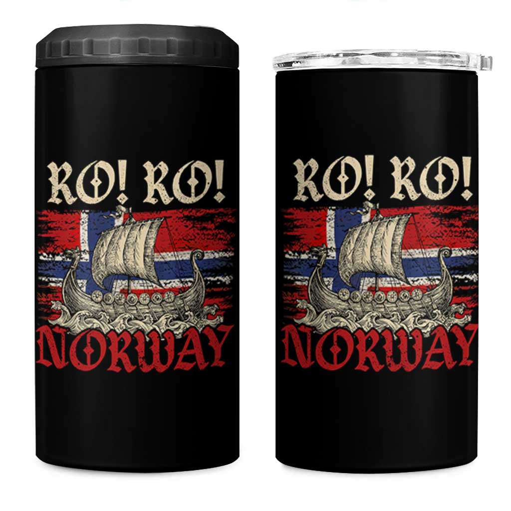 Ro Ro Norwegian Viking Ship Norway Flag 4 in 1 Can Cooler Tumbler