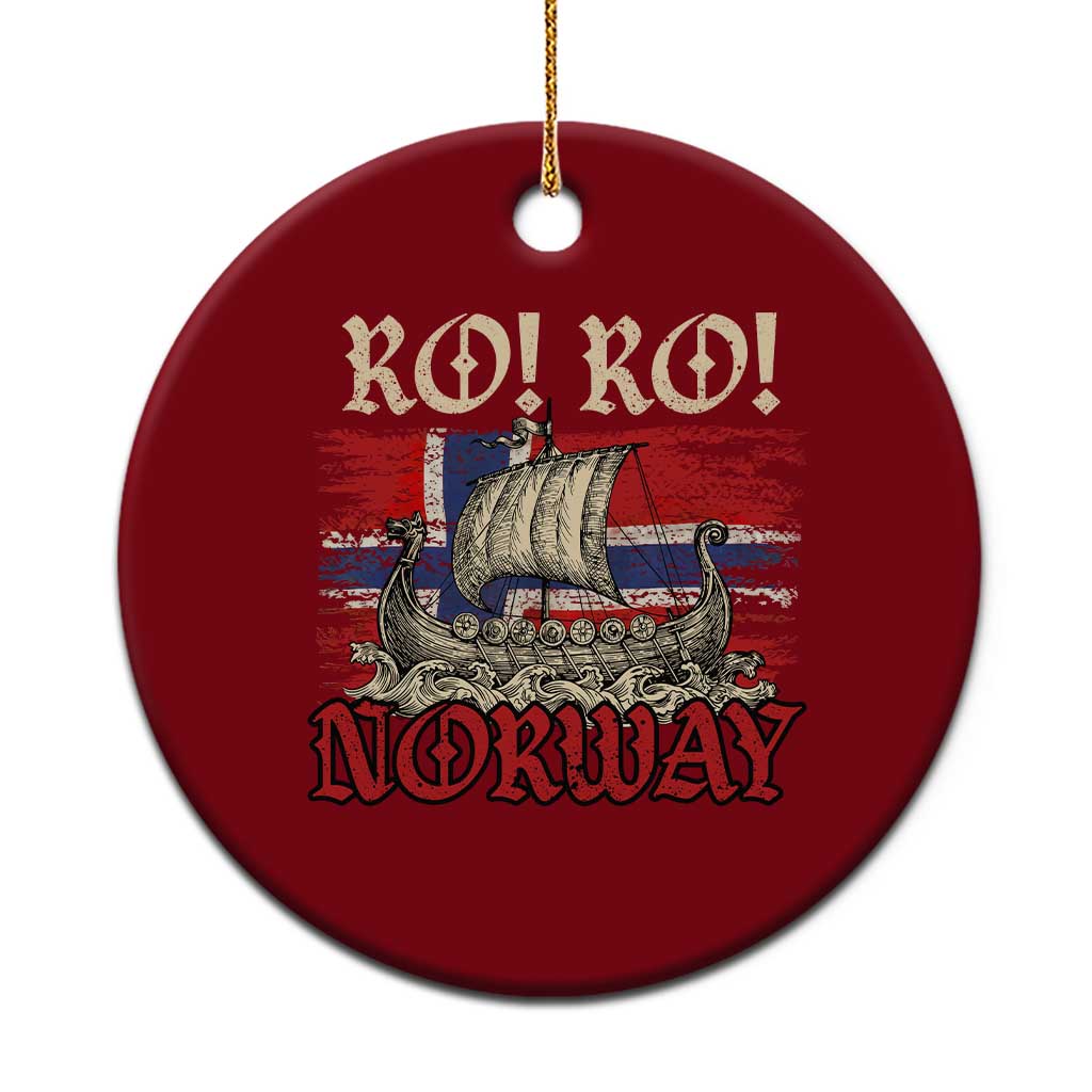 Ro Ro Norwegian Viking Ship Norway Flag Ceramic Ornament