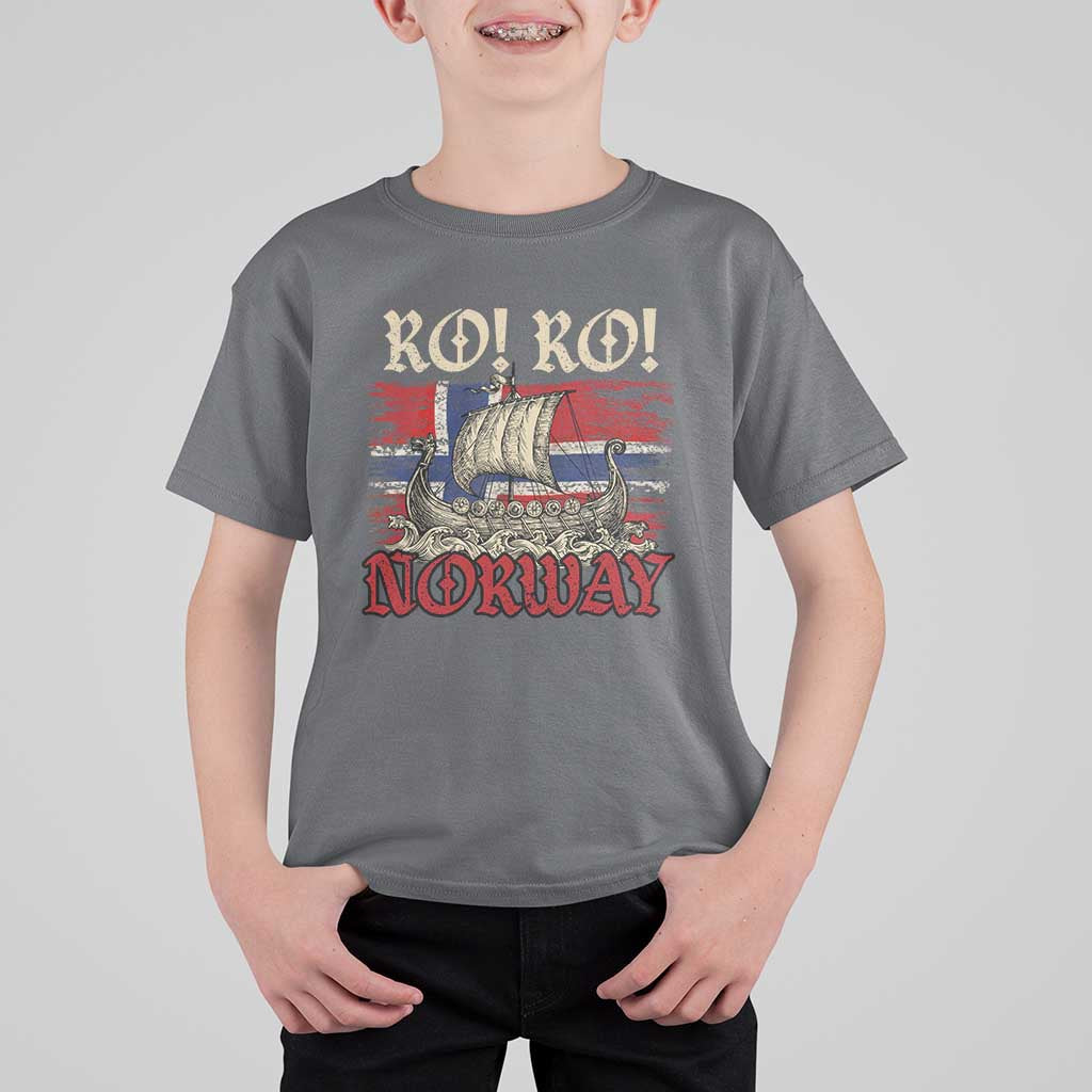 Ro Ro Norwegian Viking Ship Norway Flag T Shirt For Kid