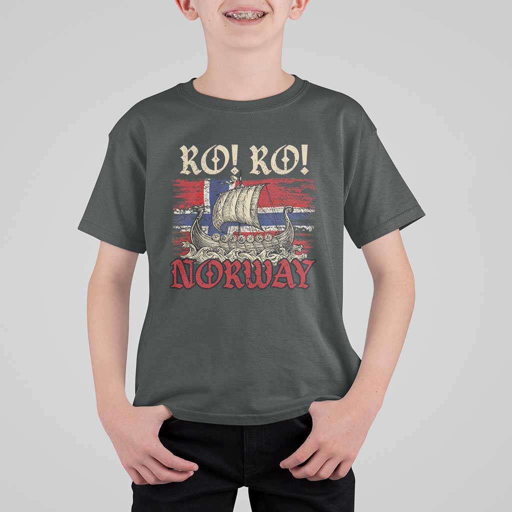 Ro Ro Norwegian Viking Ship Norway Flag T Shirt For Kid