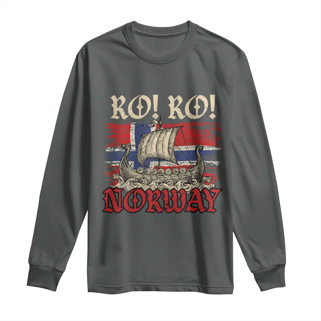 Ro Ro Norwegian Viking Ship Norway Flag Long Sleeve Shirt