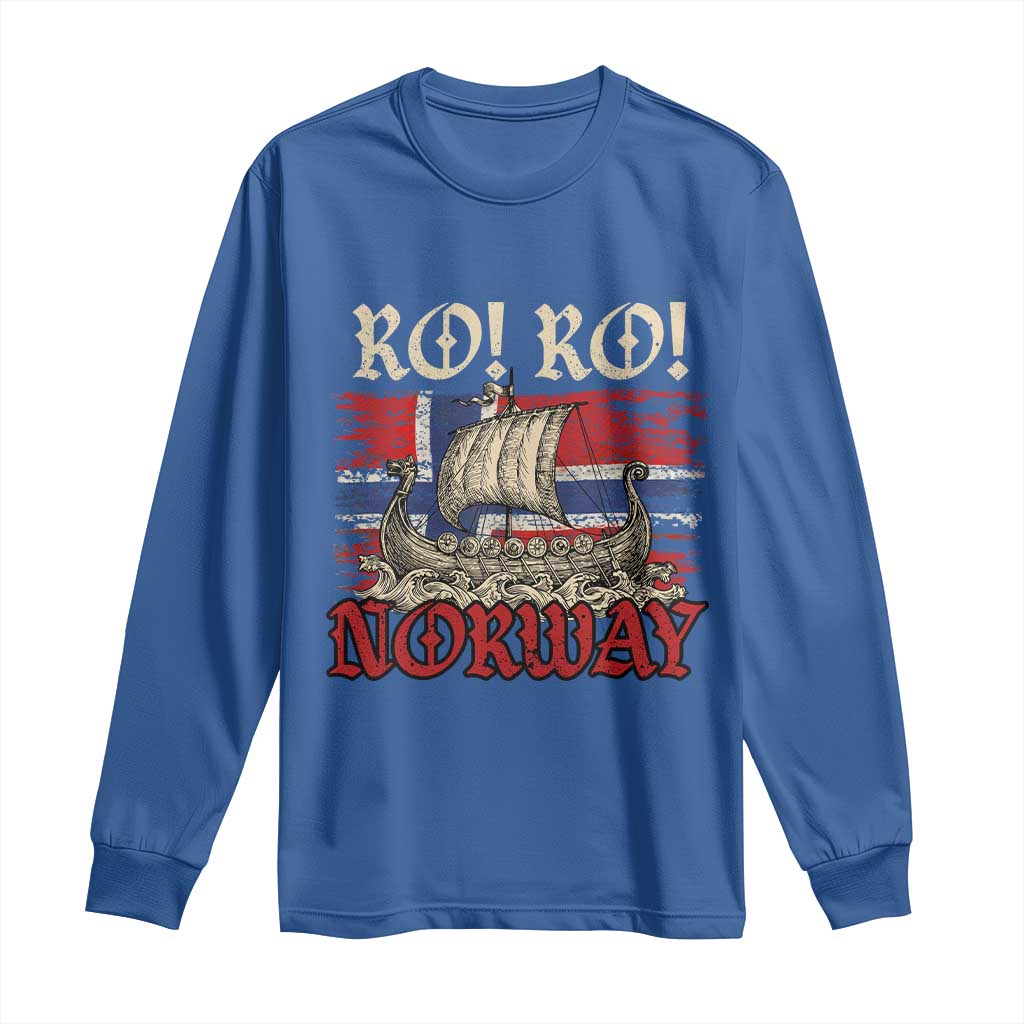 Ro Ro Norwegian Viking Ship Norway Flag Long Sleeve Shirt