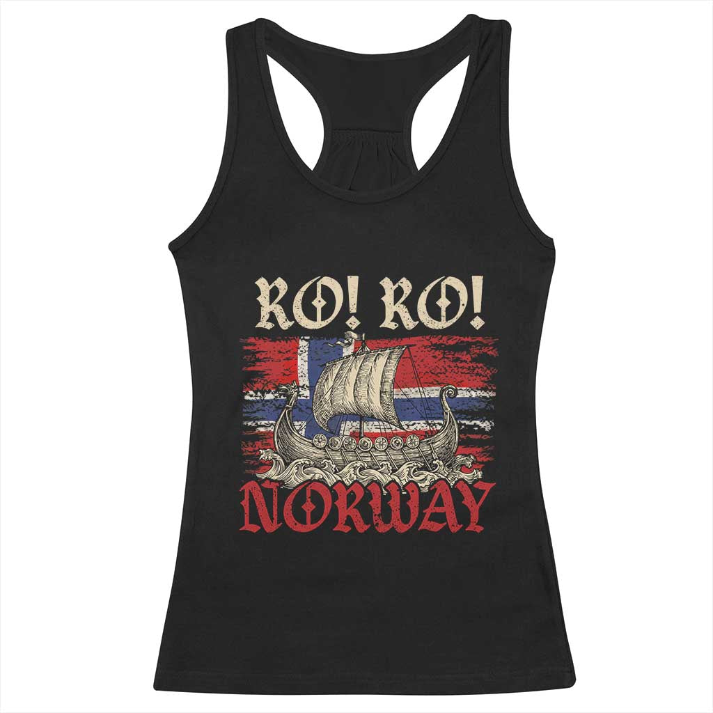 Ro Ro Norwegian Viking Ship Norway Flag Racerback Tank Top