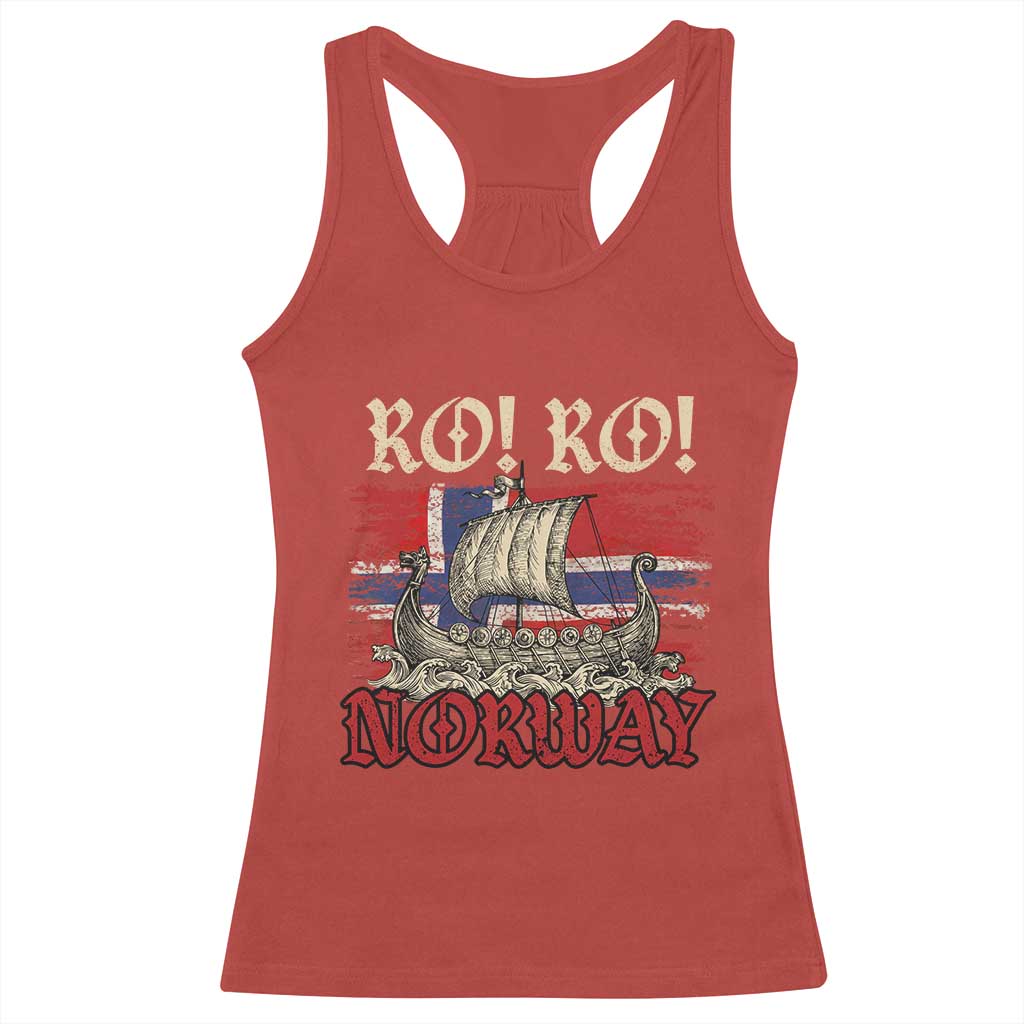 Ro Ro Norwegian Viking Ship Norway Flag Racerback Tank Top