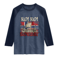 Ro Ro Norwegian Viking Ship Norway Flag Raglan Shirt