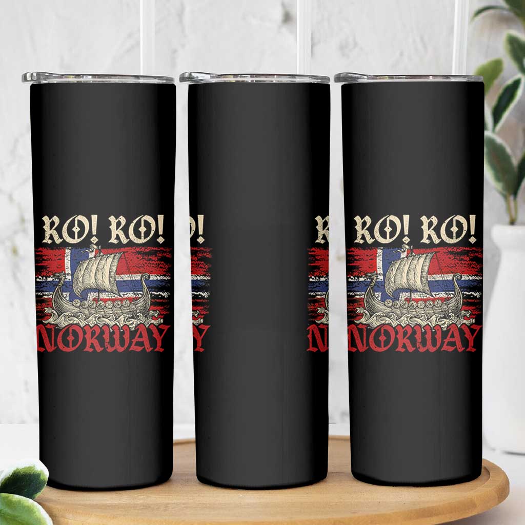 Ro Ro Norwegian Viking Ship Norway Flag Skinny Tumbler