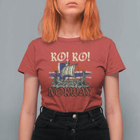 Ro Ro Norwegian Viking Ship Norway Flag T Shirt For Women