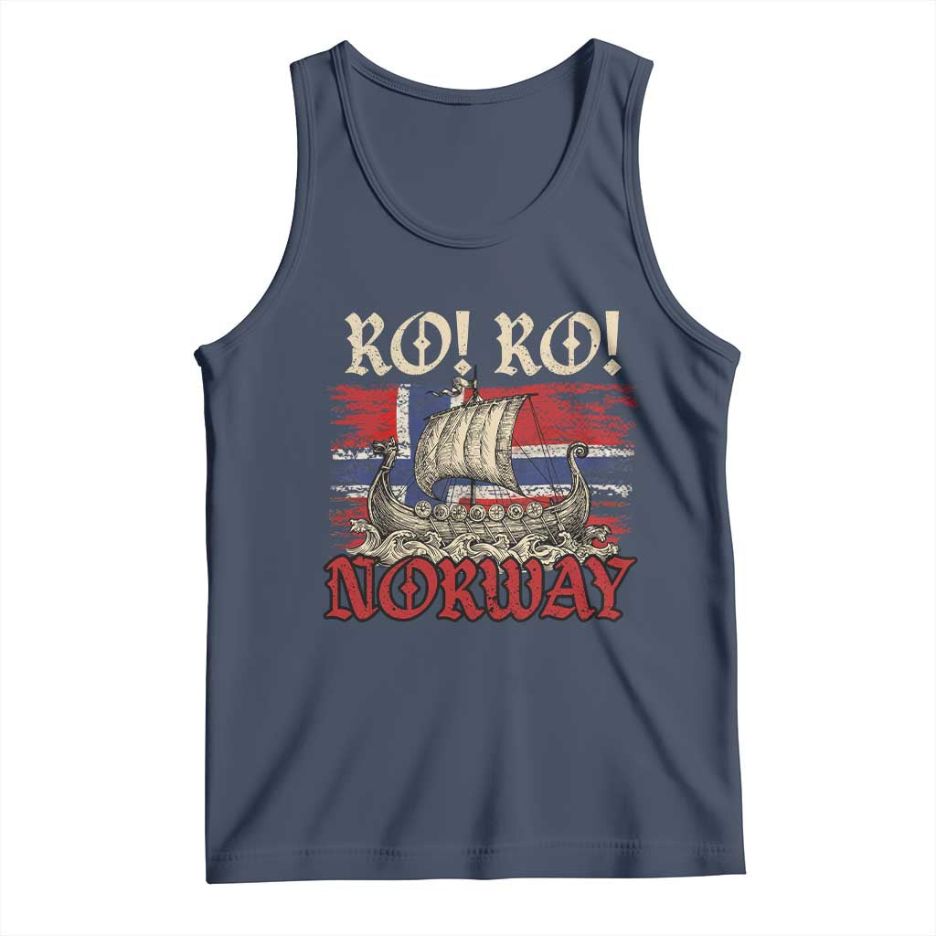 Ro Ro Norwegian Viking Ship Norway Flag Tank Top