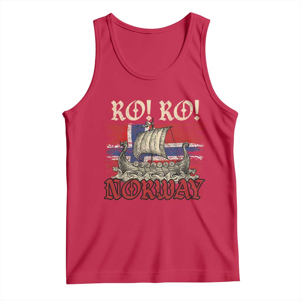 Ro Ro Norwegian Viking Ship Norway Flag Tank Top