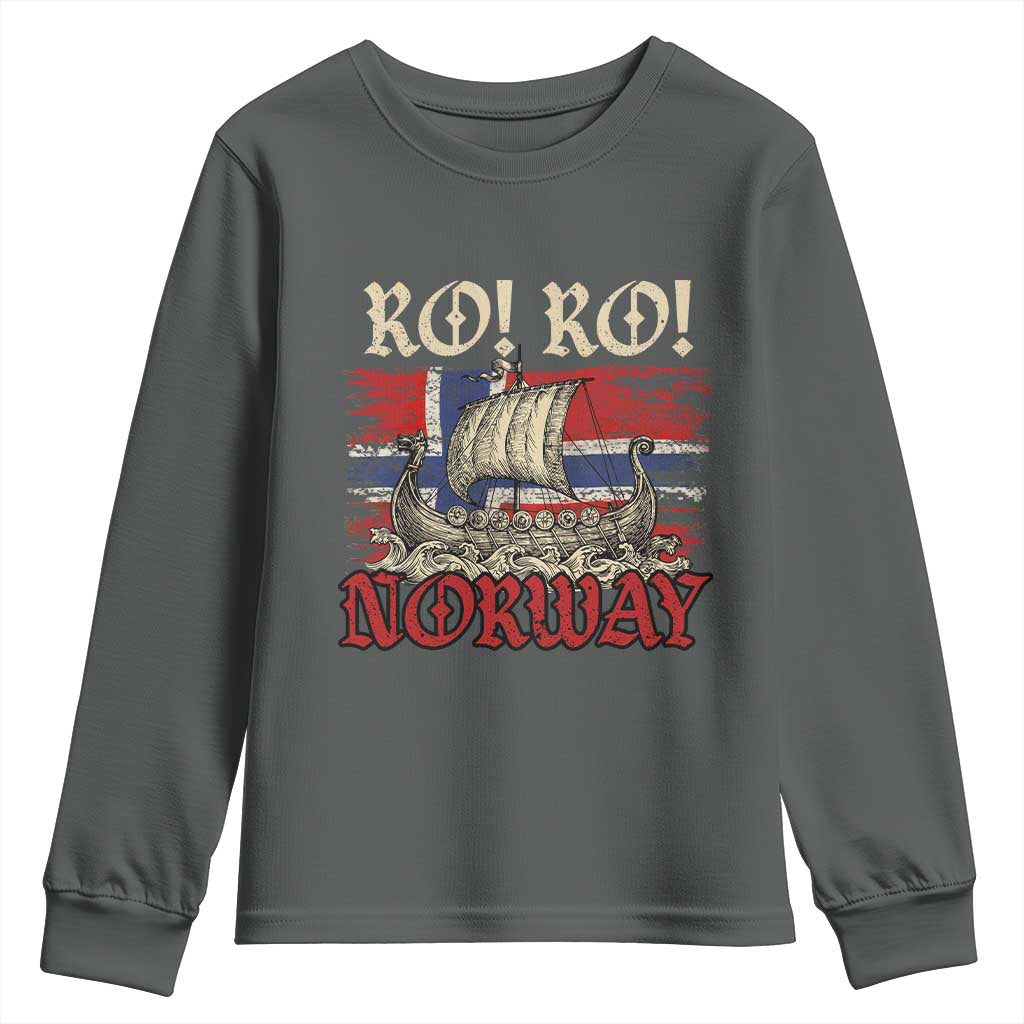 Ro Ro Norwegian Viking Ship Norway Flag Youth Sweatshirt