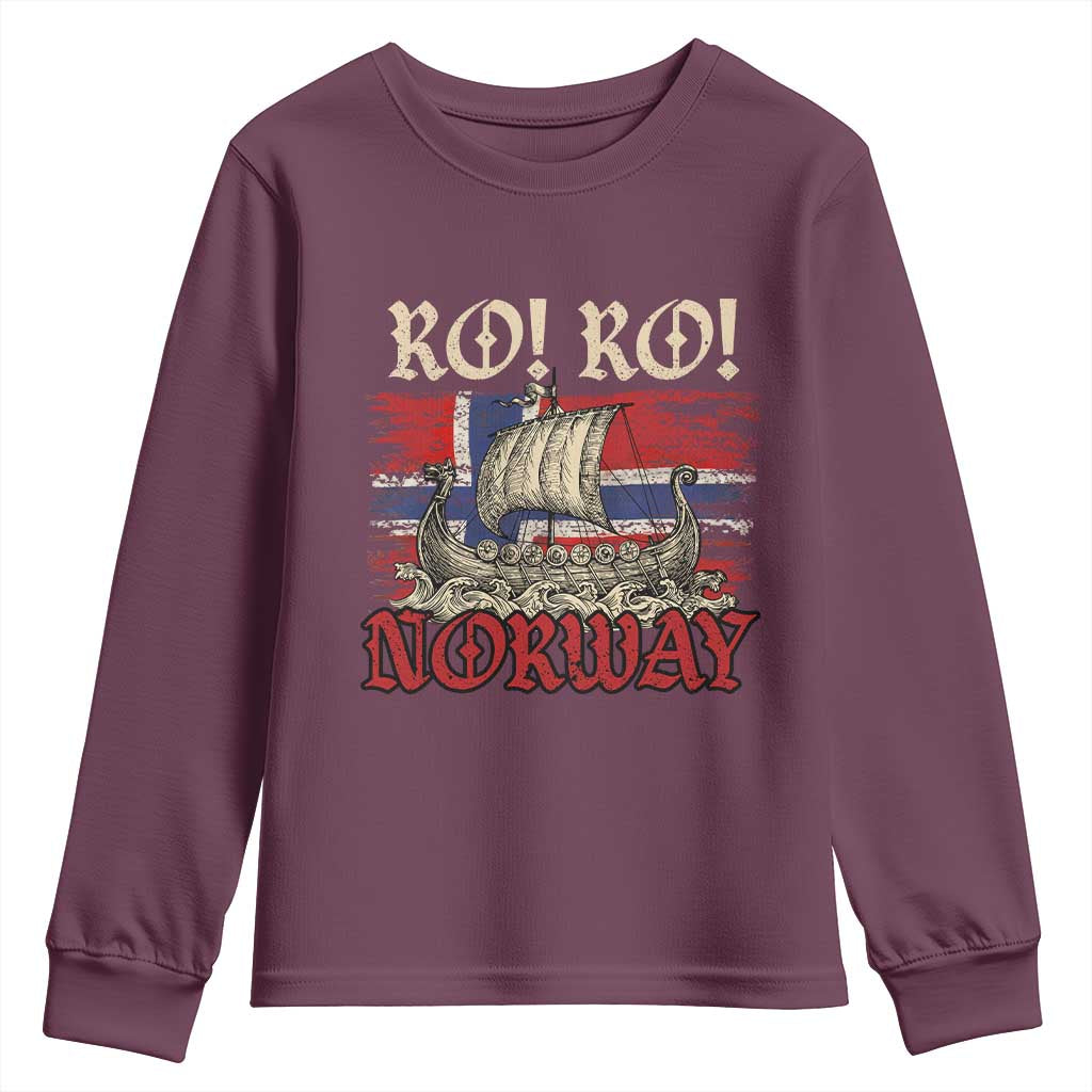 Ro Ro Norwegian Viking Ship Norway Flag Youth Sweatshirt