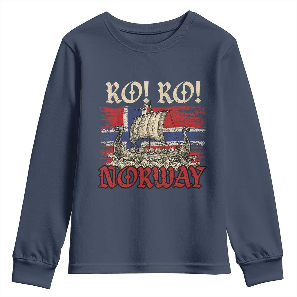 Ro Ro Norwegian Viking Ship Norway Flag Youth Sweatshirt