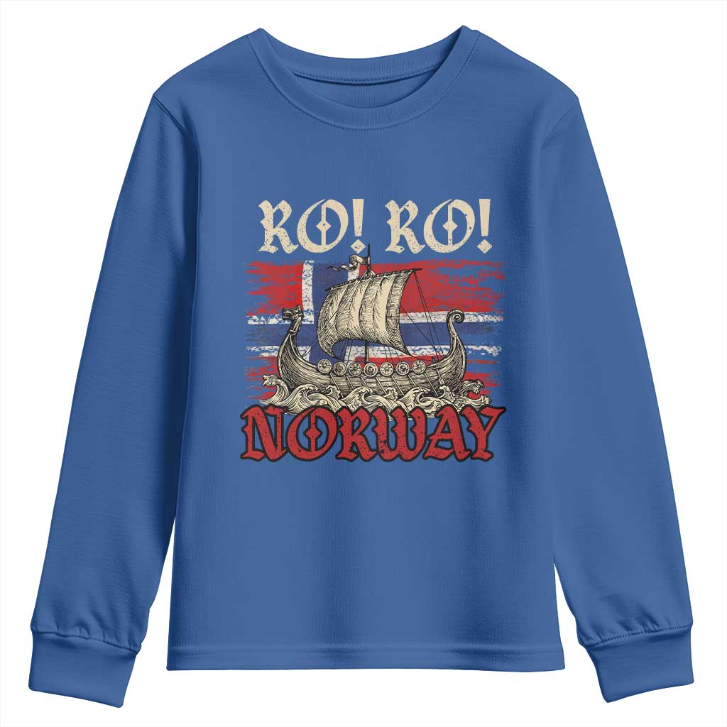 Ro Ro Norwegian Viking Ship Norway Flag Youth Sweatshirt