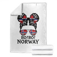 Ro Ro Norwegian Viking Ship Throw Blanket Norway Flag Messy Bun Girl