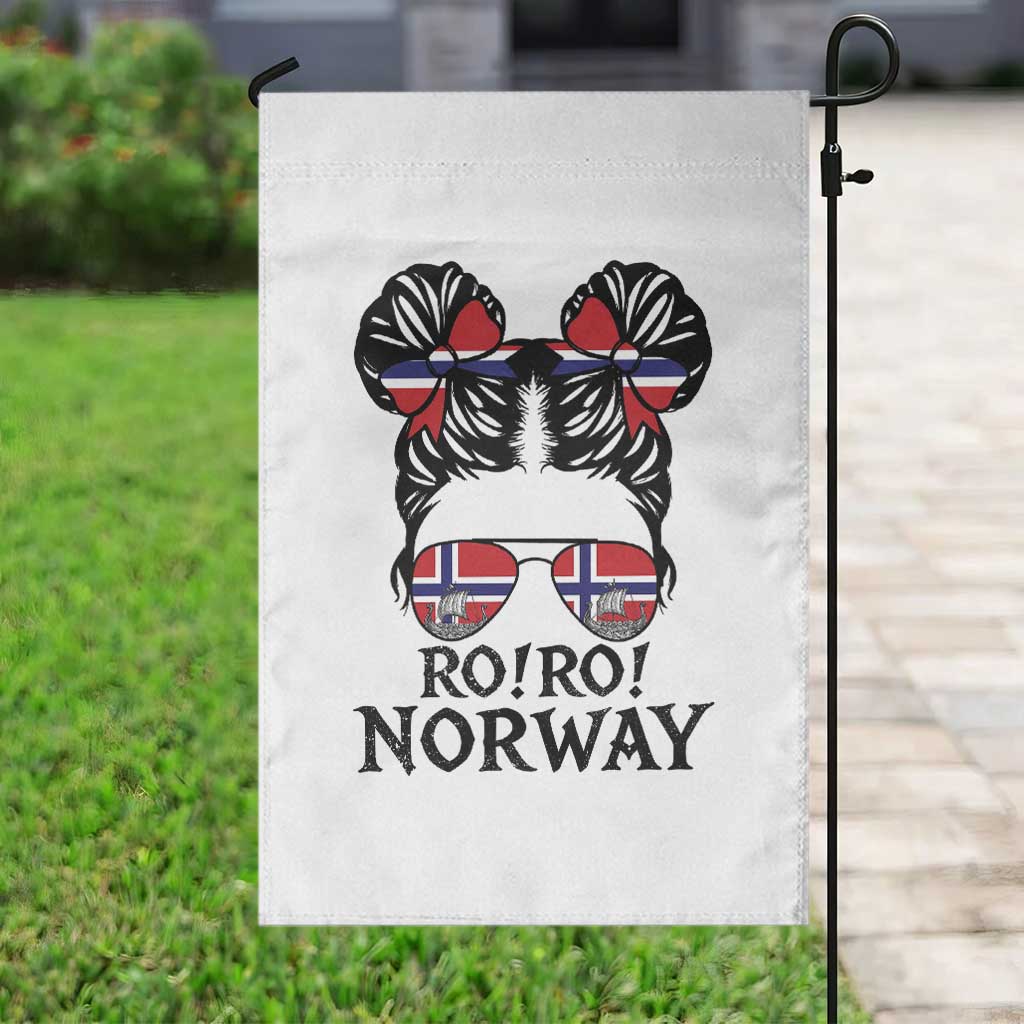 Ro Ro Norwegian Viking Ship Garden Flag Norway Flag Messy Bun Girl