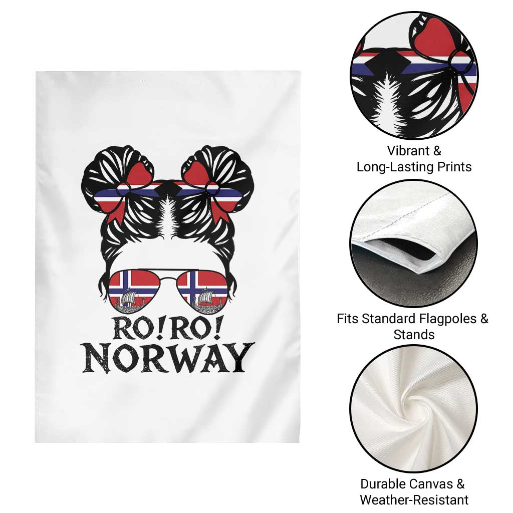 Ro Ro Norwegian Viking Ship Garden Flag Norway Flag Messy Bun Girl