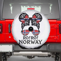 Ro Ro Norwegian Viking Ship Spare Tire Cover Norway Flag Messy Bun Girl