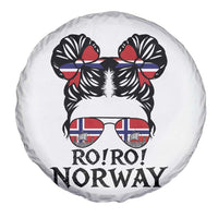 Ro Ro Norwegian Viking Ship Spare Tire Cover Norway Flag Messy Bun Girl