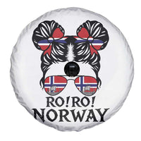 Ro Ro Norwegian Viking Ship Spare Tire Cover Norway Flag Messy Bun Girl