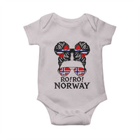 Ro Ro Norwegian Viking Ship Baby Onesie Norway Flag Messy Bun Girl