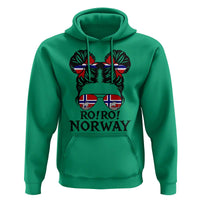 Ro Ro Norwegian Viking Ship Hoodie Norway Flag Messy Bun Girl