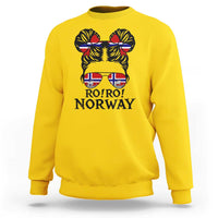 Ro Ro Norwegian Viking Ship Sweatshirt Norway Flag Messy Bun Girl