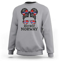 Ro Ro Norwegian Viking Ship Sweatshirt Norway Flag Messy Bun Girl