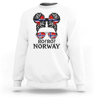 Ro Ro Norwegian Viking Ship Sweatshirt Norway Flag Messy Bun Girl