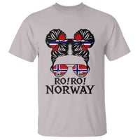 Ro Ro Norwegian Viking Ship T Shirt Norway Flag Messy Bun Girl