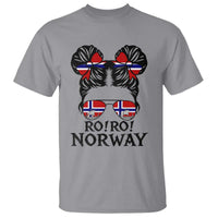 Ro Ro Norwegian Viking Ship T Shirt Norway Flag Messy Bun Girl