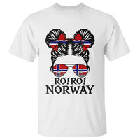 Ro Ro Norwegian Viking Ship T Shirt Norway Flag Messy Bun Girl